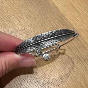 Alex and Ani Silver Feather Charm Bracelet